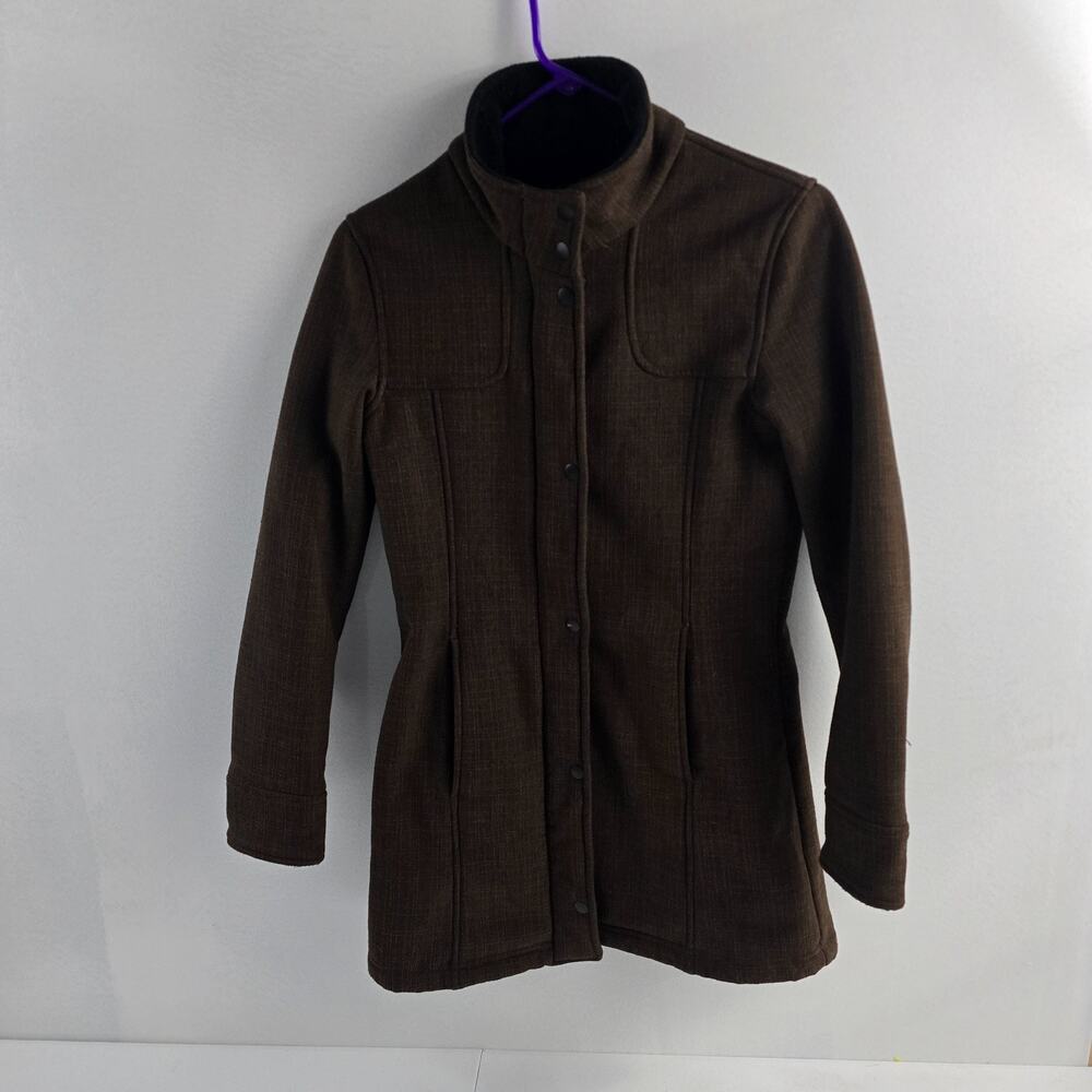Prana Winter Coat jacket brown XS Long womens Heavy 6479